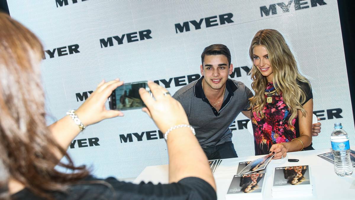 Jennifer Hawkins stopped shoppers in their tracks when she checked out the new Myer store at Stockland Shellharbour.