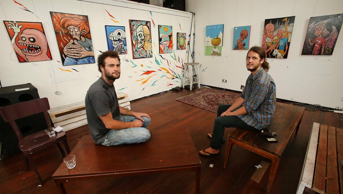 Ballun Jones and Adam Smith inside cafe and performance space Yours and Owls. Picture: Illawarra Mercury