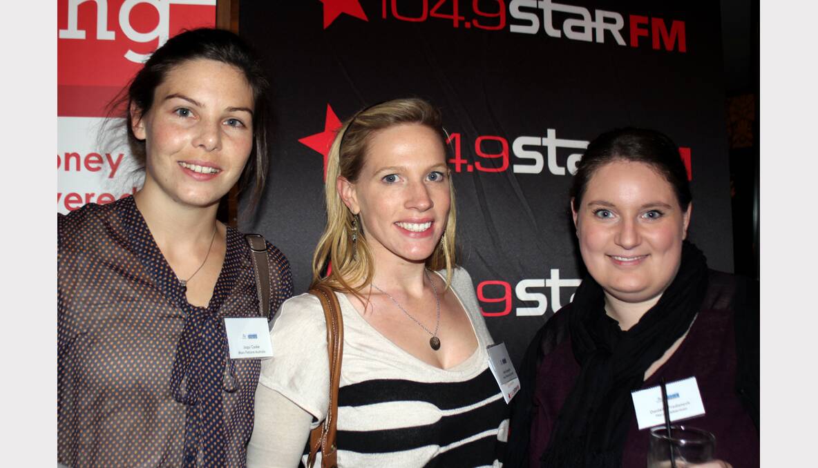Jaqui Cooke, Amie Spengler and Danielle Prodanovic at the launch of Young Business Edge at the Bended Elbow.