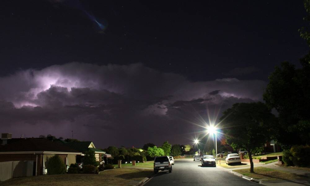 Photo of last night's lightning storm tweeted to us by Jason Cartwright (@TechAU). Did you get a picture? Email newsroom@bordermail.com.au or use our iPhone app.