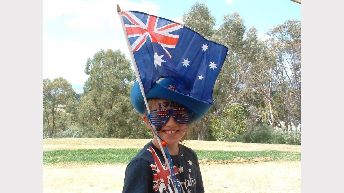 Kayley Burton of Yackandandah celebrates Australia Day on Saturday.