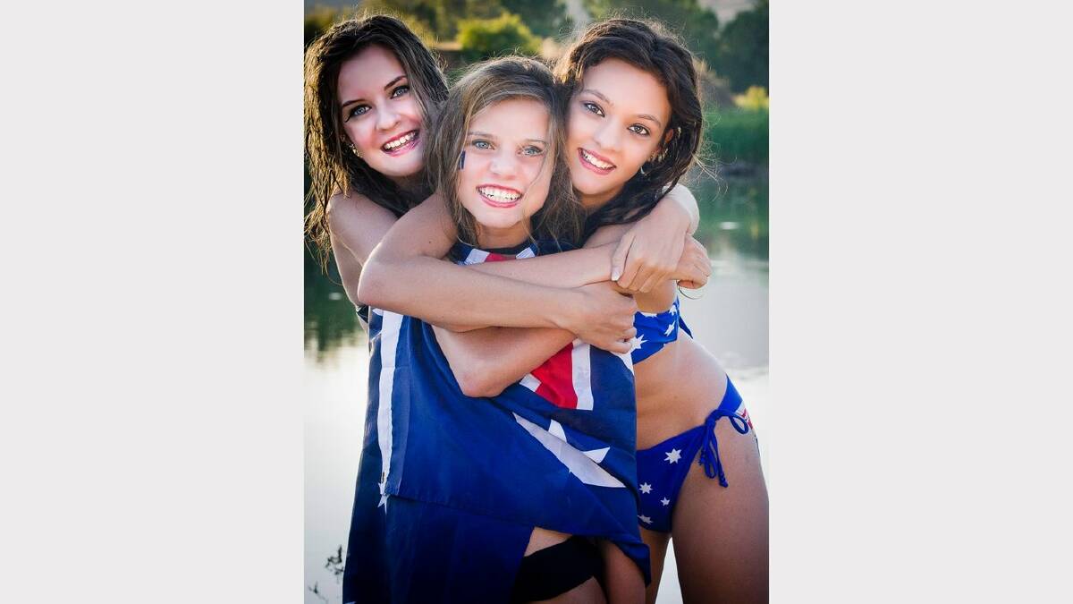 Bree Armstrong, Ella MacLean and Sam Livingstone on Australia Day.