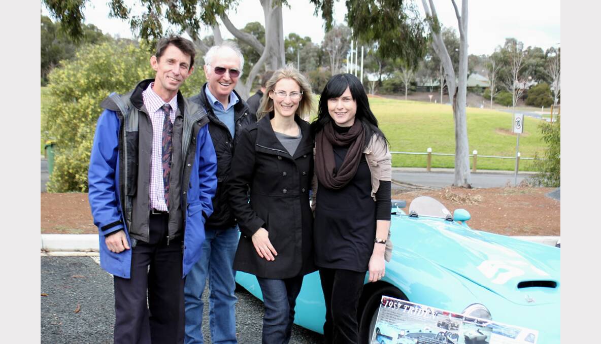 Chris Hawken, Wayne Hunter, Rosanne Hawken and Melissa Smead at the Border Christian College Car Show.