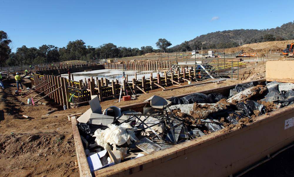 Construction of Wodonga's new swimming pool, WAVES, is underway. PICTURE: Ben Eyles.