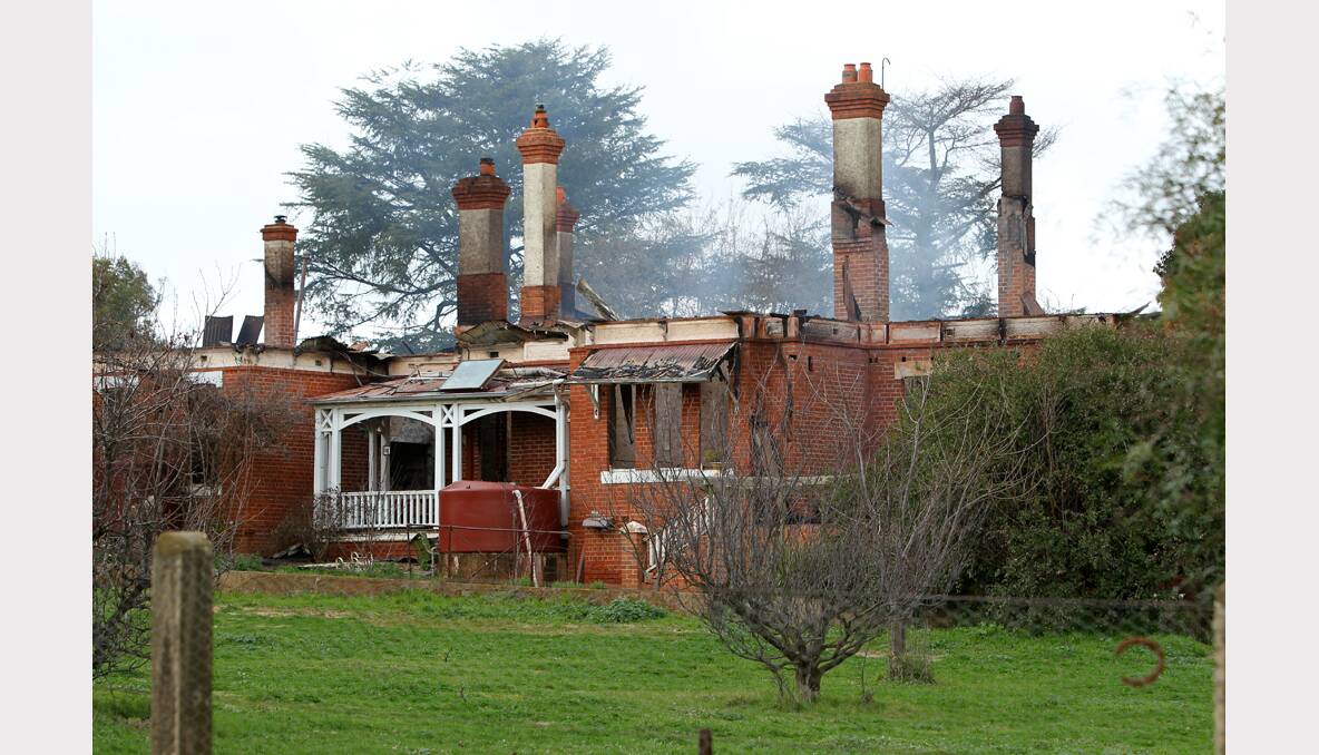 An early morning fire destroyed the Kanimbla homestead at Holbrook on Saturday. Pictures: MATTHEW SMITHWICK
