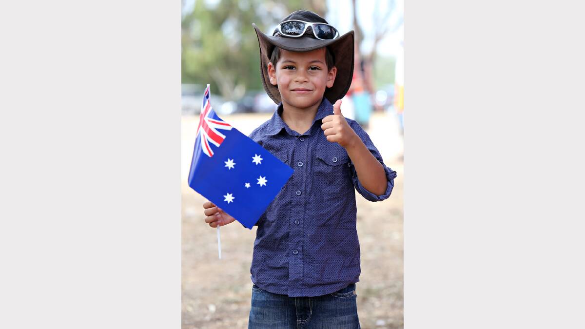 Walbundrie Recreation Ground. Greater Hume Shire Australia Day Celebrations. Johnathan Gill, 4, from Culcairn. PICTURES: Ben Eyles.