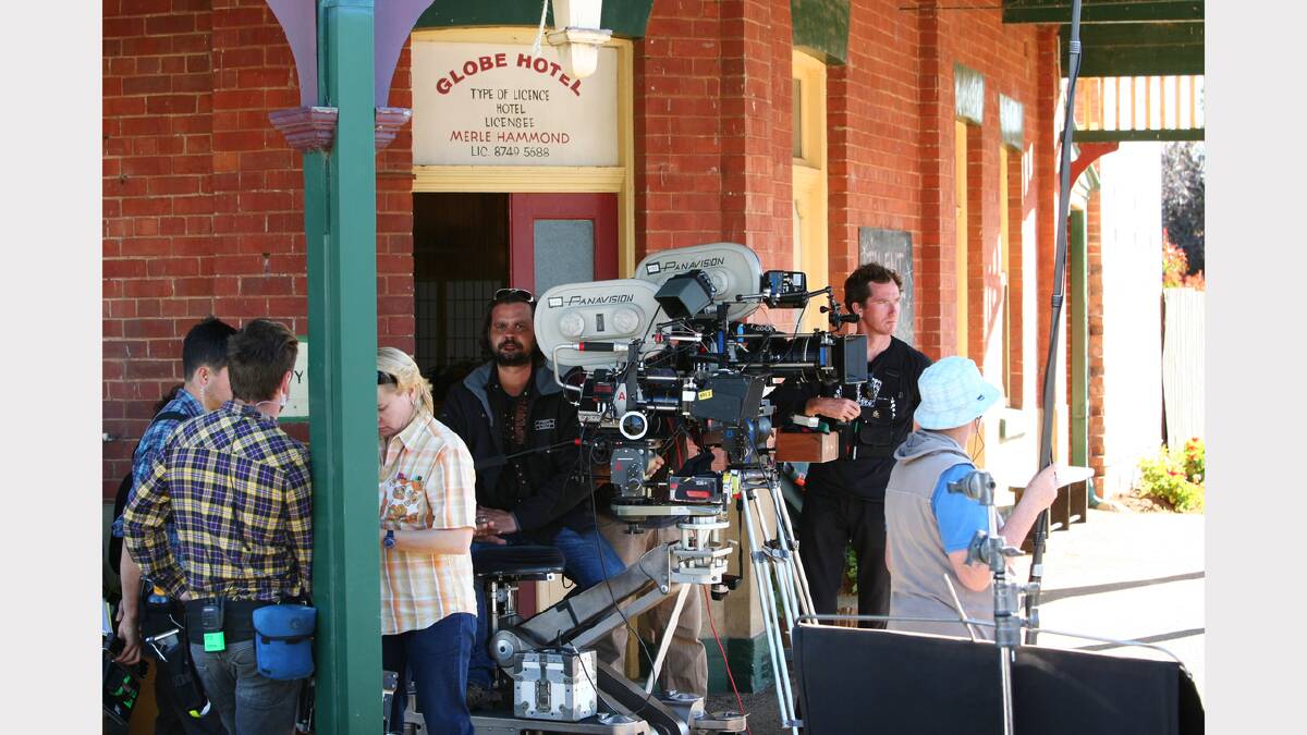 Behind the scenes at filming of The Sapphires in Henty in 2011.