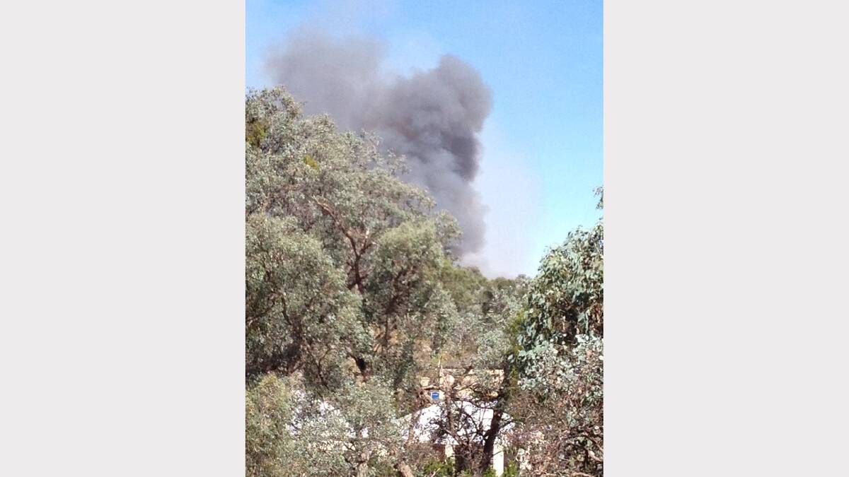 Black smoke hovered over Albury. PICTURE: Kylie Duryea.