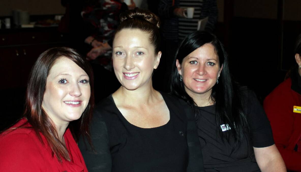 Jodie Evans, Jen Brooke and Leigh Farrington at the No Interest Loans event at the Commercial Club, Albury. 