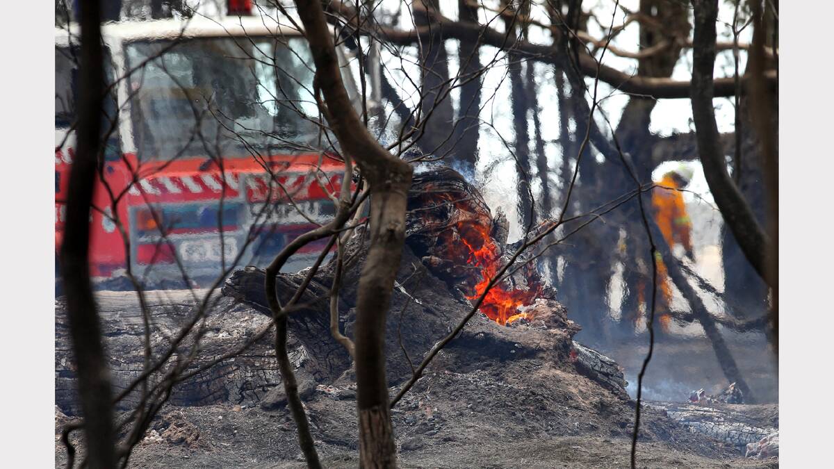 Fire scene at Munyabla on Tuesday afternoon. PHOTOS: Ben Eyles.