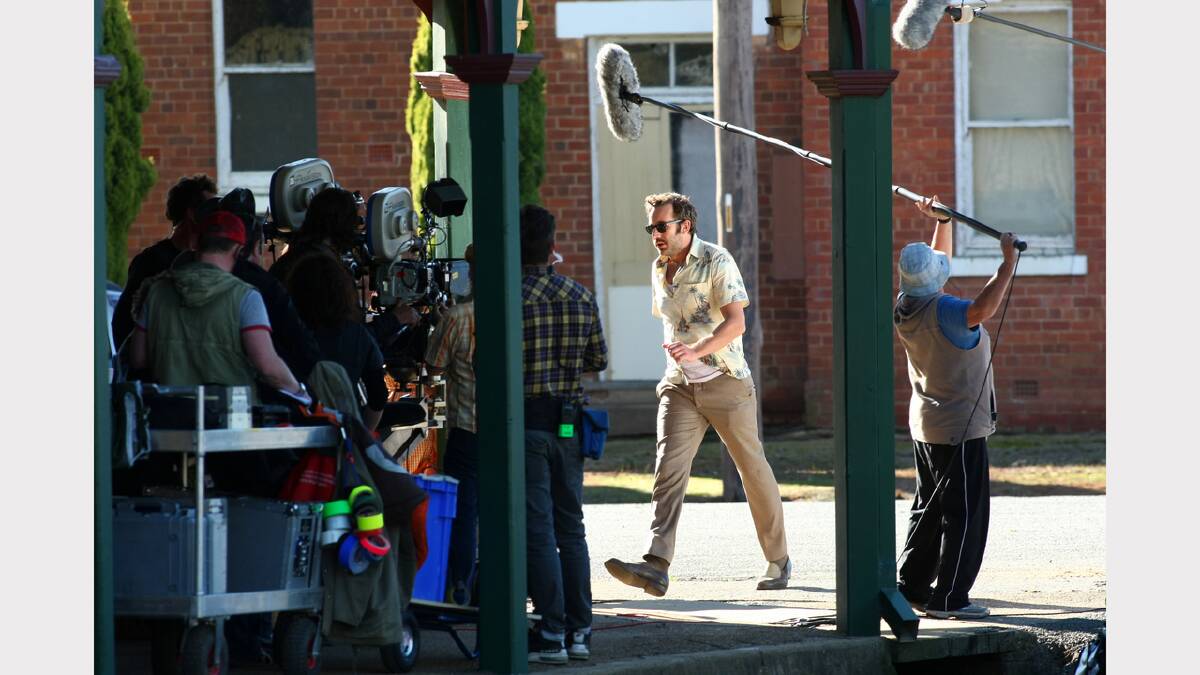 Behind the scenes at filming of The Sapphires in Henty in 2011.