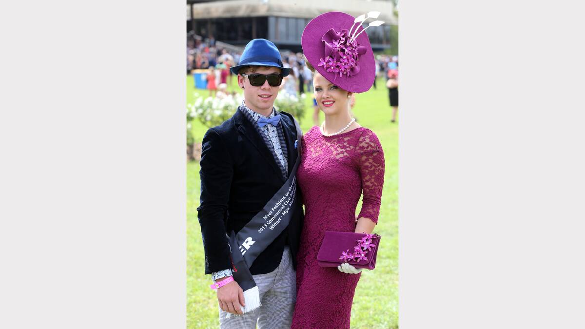 Fashionable couple Jack McGlone, who won Man of the Day in his Oxford outfit selected by girlfriend Kody-Leigh Hirst who was a Lady of the Day finalist. Both are from Canberra.