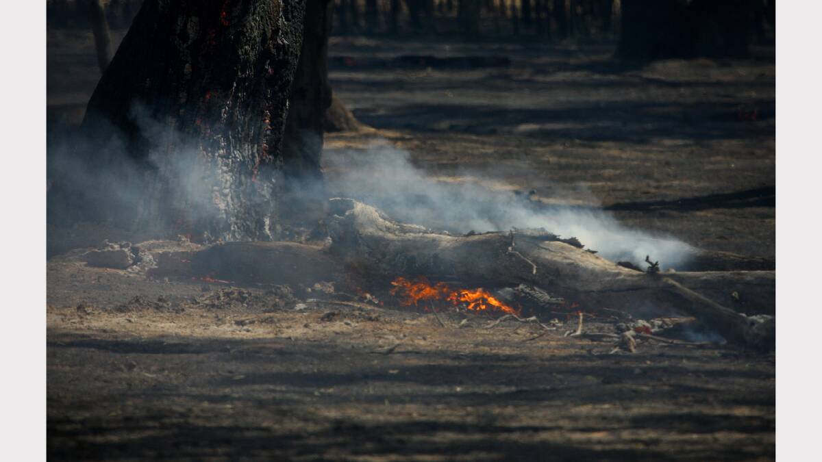 Fire scene at Munyabla on Tuesday afternoon. PHOTOS: Ben Eyles.