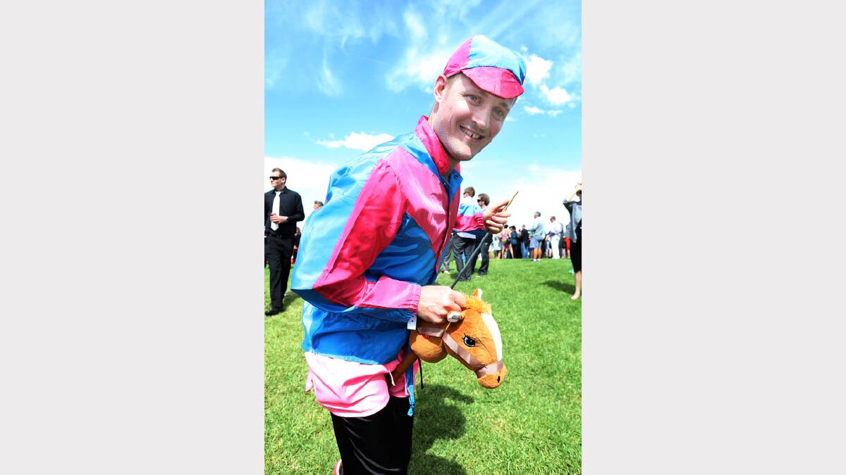 Scott Barlow who was dressed up for the races and his bucks day