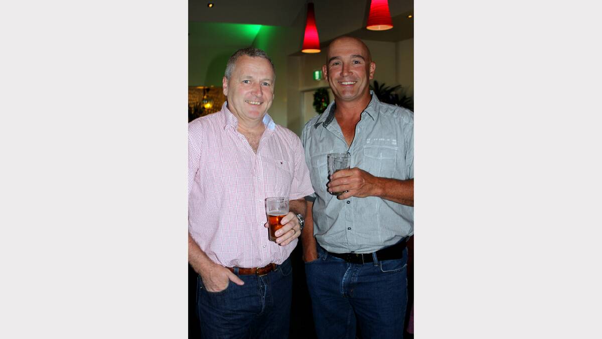 Bill Kitchen and Shane Robinson at the Murray Valley Private Hospital Christmas party.
