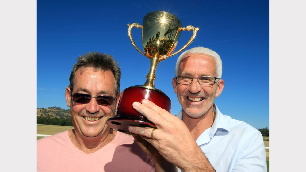 Wodonga Cup-winning owners from Myrtleford, Ian Wales and Andrew Dale. PICTURE: Peter Merkesteyn.