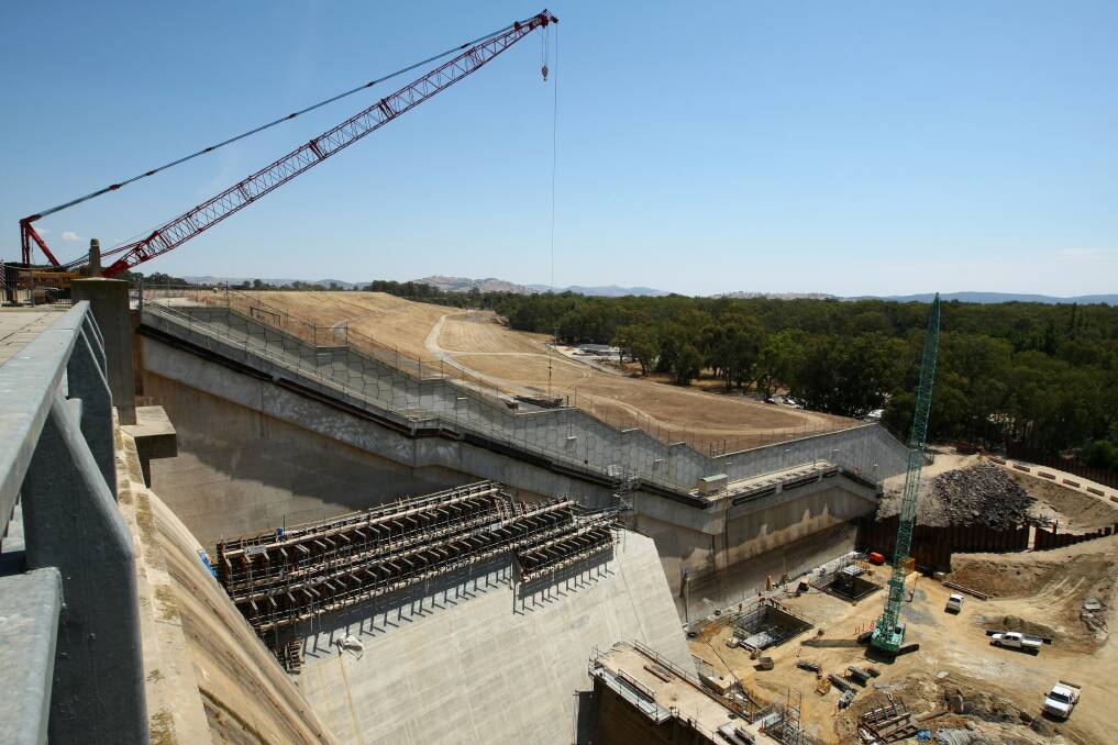 Work on the Hume Dam upgrade continues. Picture: MATTHEW SMITHWICK.