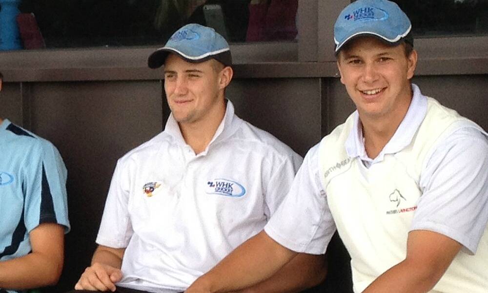 Ben Kohler-Cadmore and Sam Drury while representing Cricket Albury-Wodonga at Country Week.