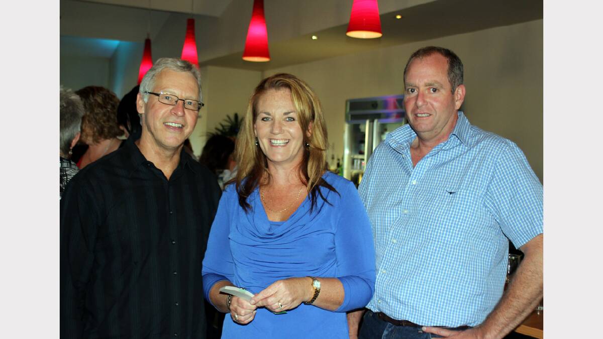 Doug McRae, Kerrie Myer and Nick Myer at the Murray Valley Private Hospital Christmas party.