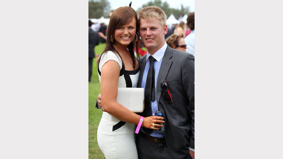 Hayley Van Grinsven, of Albury, and Richard Trethowan, of Walbundrie, at the Albury Gold Cup.