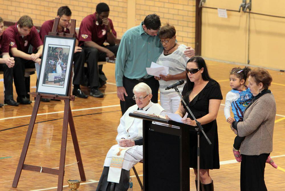 The Lauren Jackson Sports Centre was at capacity with 1200 mourners turning up to farewell Al McCowan. PICTURE: Kylie Esler.