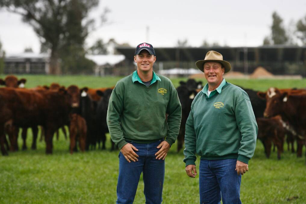  Greg and Dallas Schuller do not believe in pampering their stud cows and run them with their commercial herd. Pictures BEN EYLES