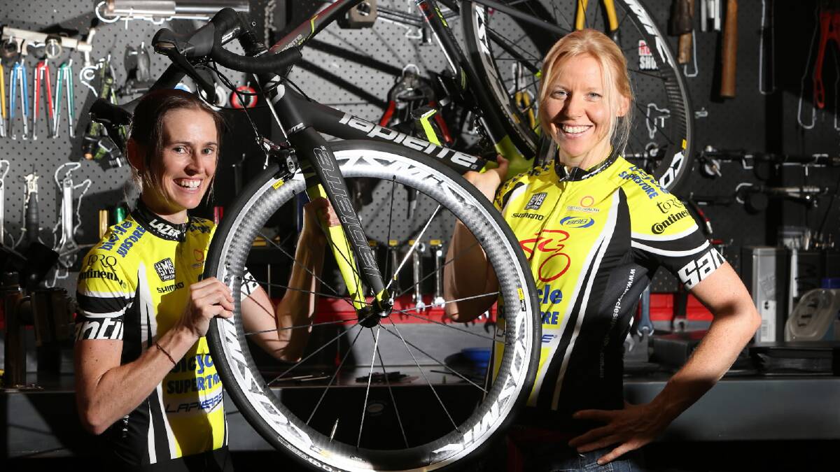 Lisa Barry and Felicity Wardlaw will compete in the Australian National Road Cycling Championships in Ballarat starting tomorrow. Picture: KYLIE ESLER 