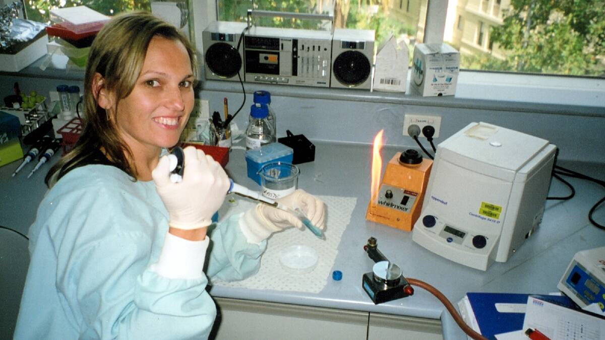 Belinda Parker in the laboratory at the Peter MacCallum Cancer Institute in Melbourne. Belinda is a former Wodonga High School student.
