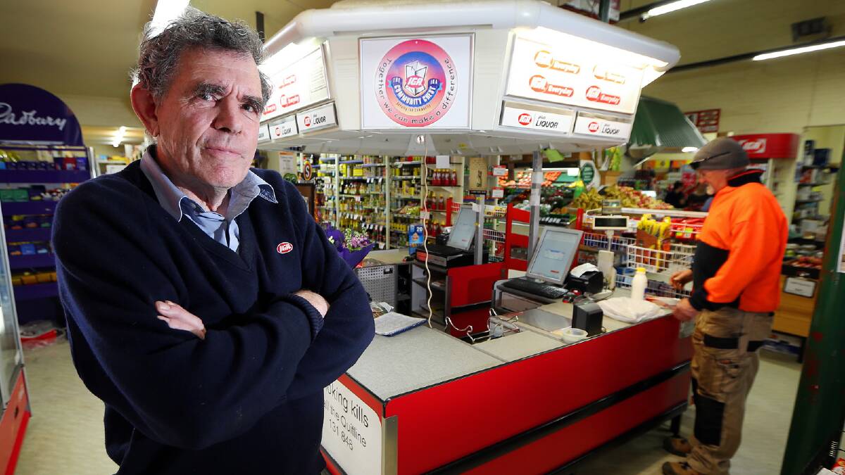 Holbrook IGA owner Roger Geddes says he lost thousands from the outage. Pictures: JOHN RUSSELL