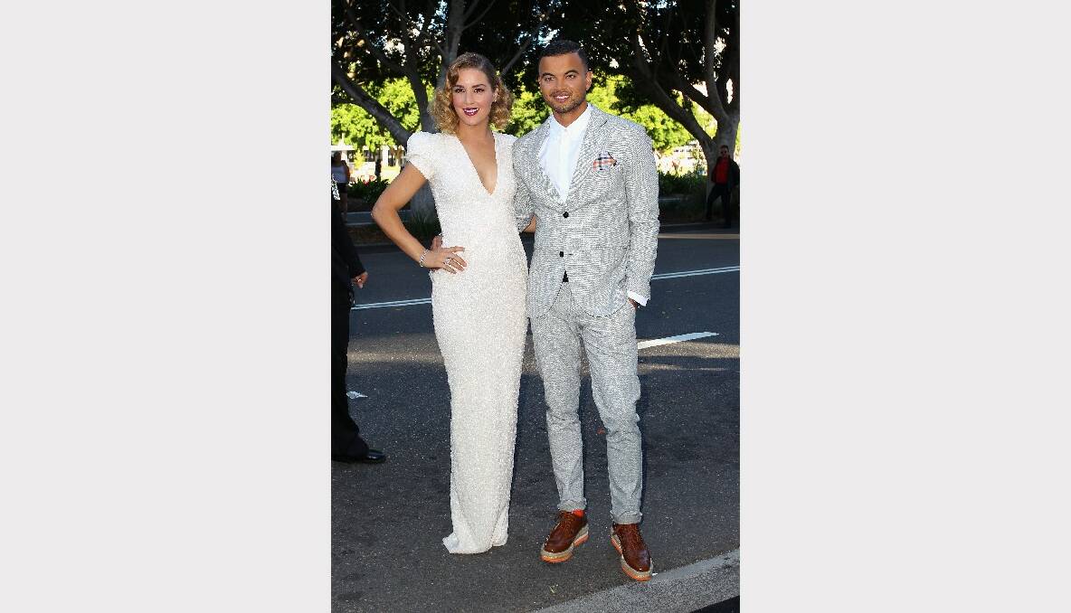 Jules and Guy Sebastian arrive at the 27th Annual ARIA Awards. Picture: GETTY IMAGES