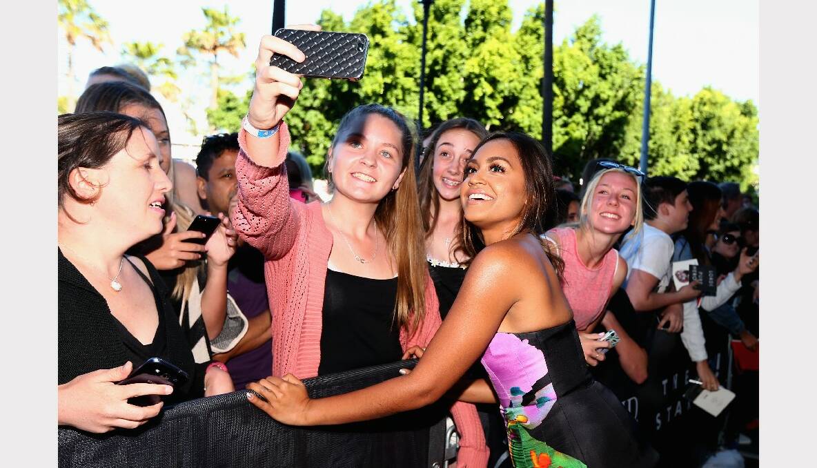 Jessica Mauboy poses with fans at the 27th Annual ARIA Awards. Picture: GETTY IMAGES
