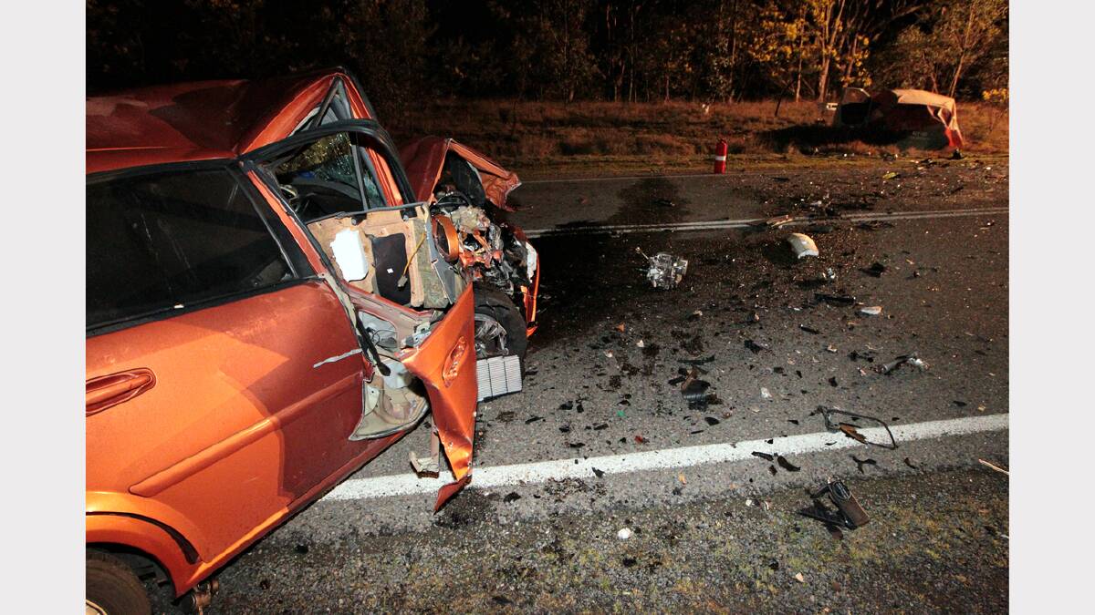 The scene of the fatal crash on the Beechworth-Wodonga Road.