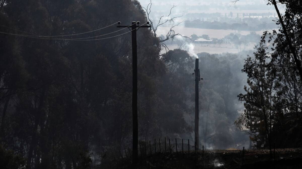 Fallen powerlines are believed to have sparked the fire. 
