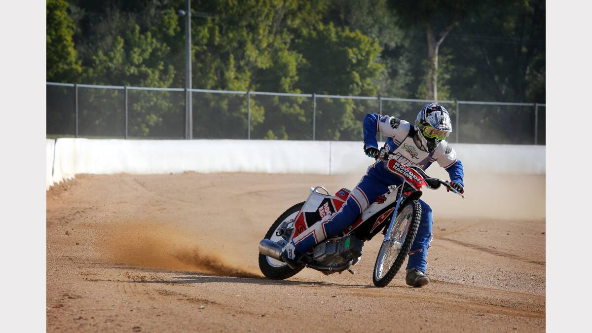  Aden Clare on a 250CC GM ahead of this Saturday's Speedway race.