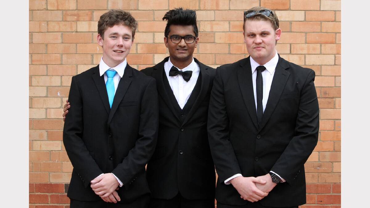 Wodonga Senior Secondary College graduation - Jackson Hunter, Wilhalm Pinton and Hamish Batten