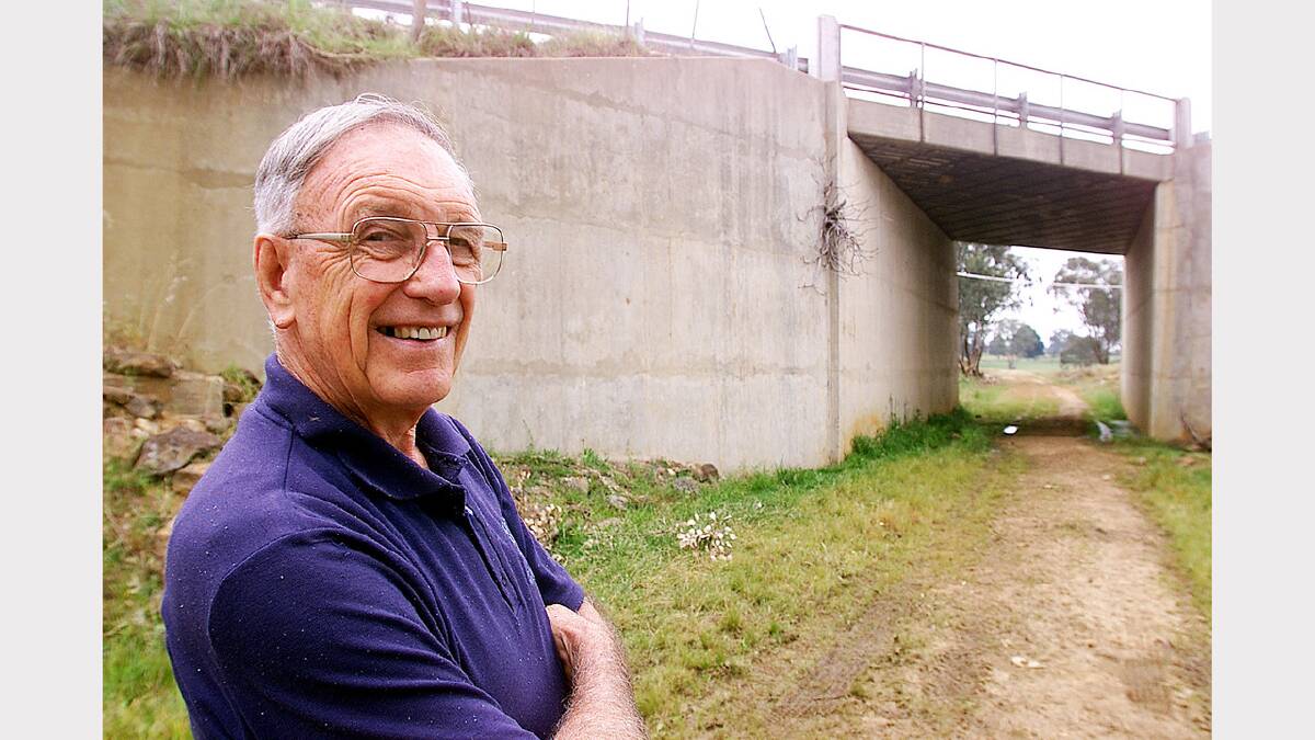 John on the trail at the Murray Valley Highway overpass at Bonegilla.(2001)