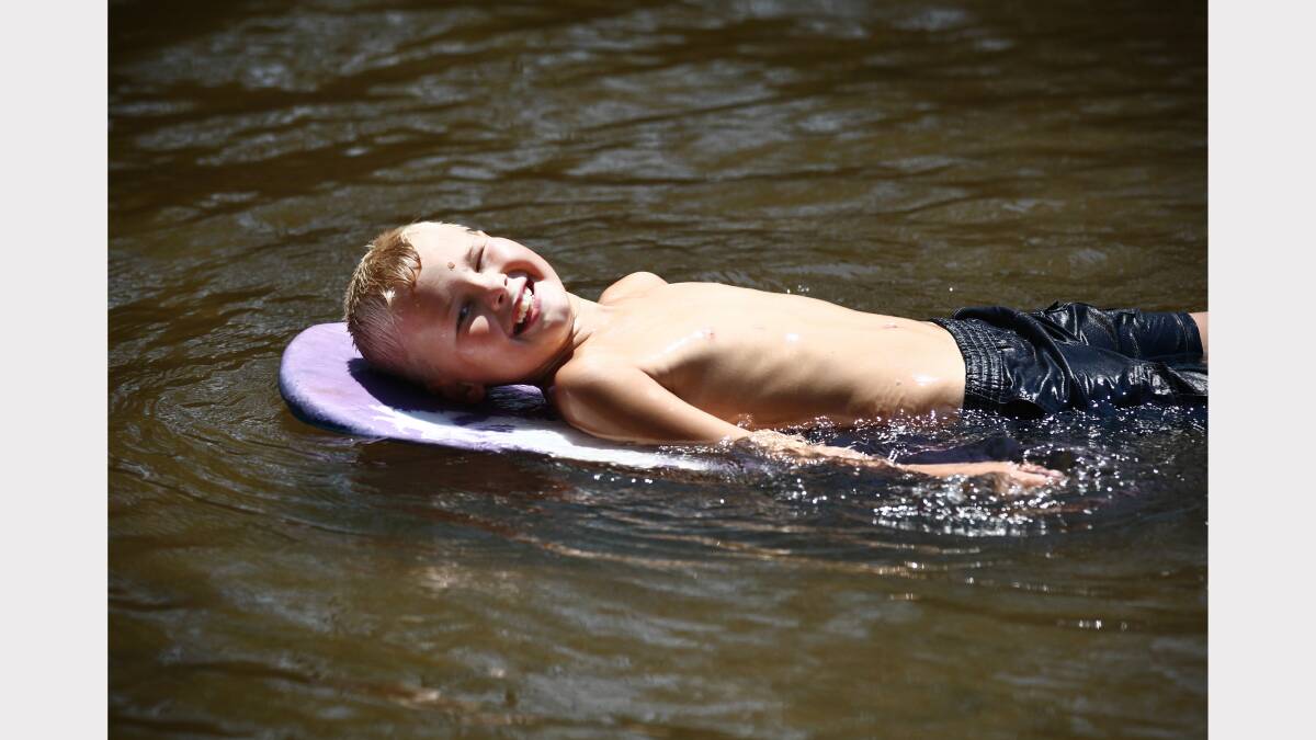 Brady Vauhkonen, 8, knows just how to relax. 