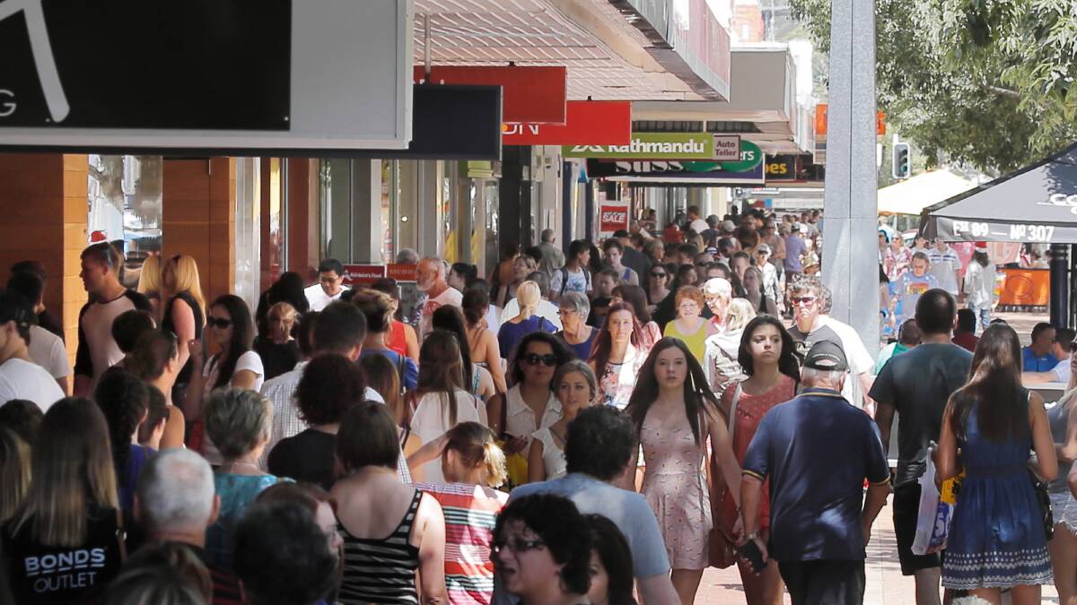 Shoppers flocked to Dean Street to bag a bargain. Picture: TARA GOONAN