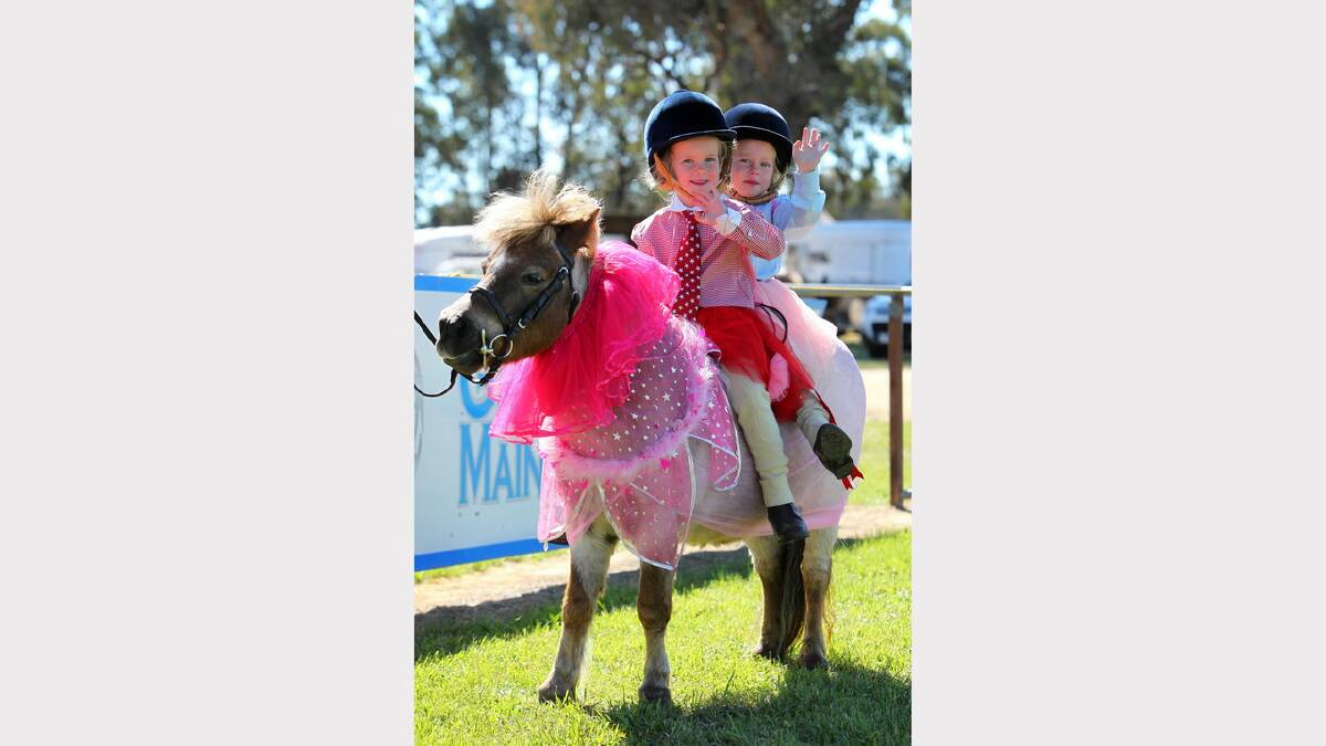 Evie Torrens, 5, and her sister Elka, 4, of Walla Walla, dressed themselves up and their horse Taffy in the fun and encouragement section of the show.