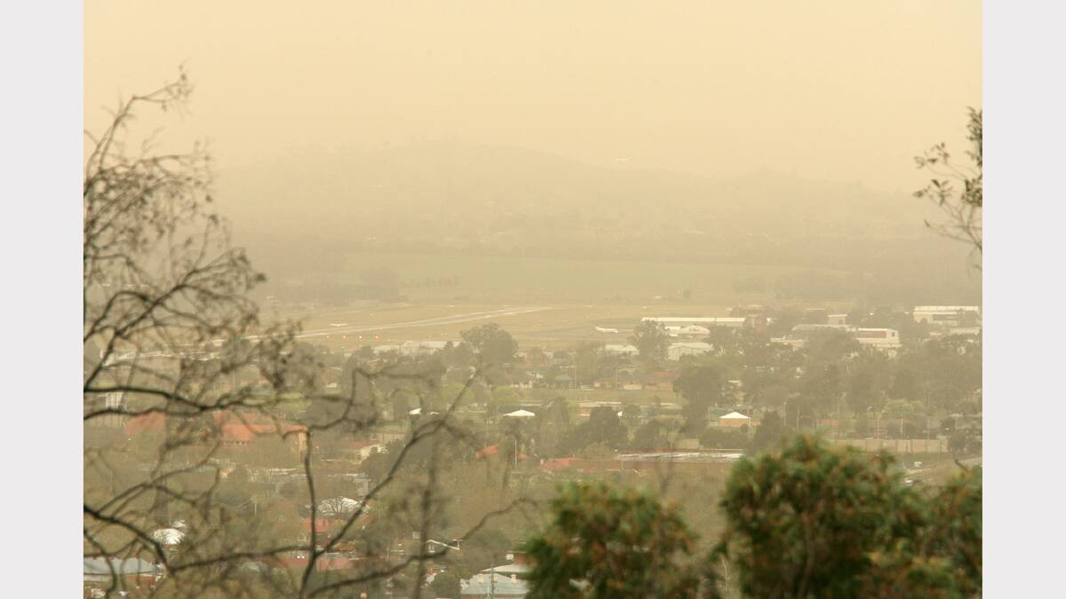 Dust storm as viewed from Monument Hill. September, 2008.