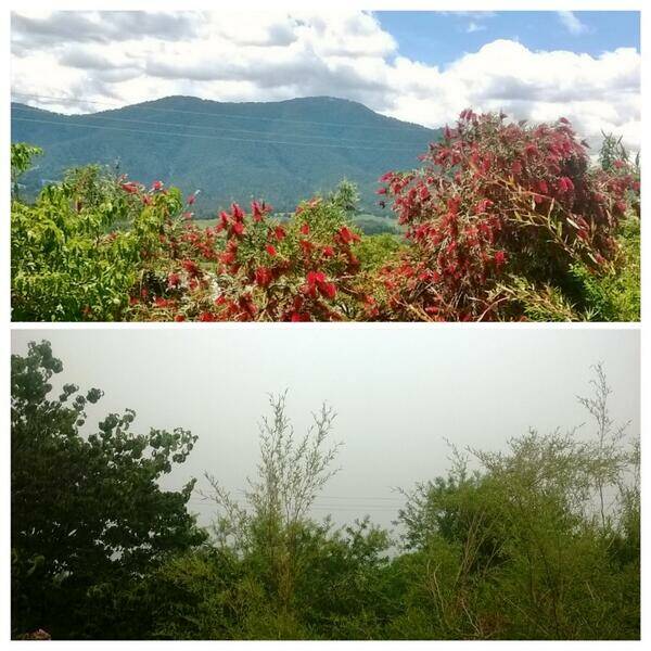 Normal view vs today's view - Katie, Tawonga (Twitter)