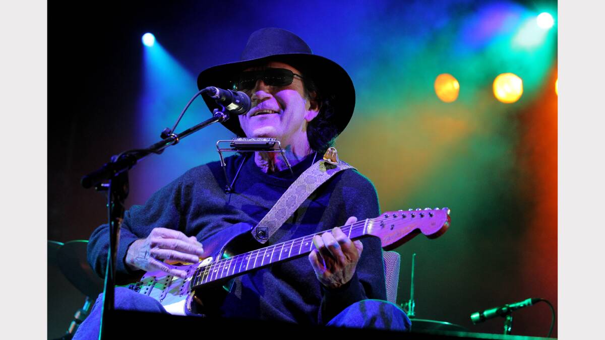  “To me this picture just shows the essence of Tony Joe White,” Thorpe says of this picture taken at the first Deniliquin Blues and Roots Festival. Thorpe says it captures White’s connection to the audience. “I love the colours and the lights in it,” he says. “It just really shows the atmosphere of a great performance on stage.” Thorpe liked the snake head on the guitar strap as he thought it further showed the personality of the musician. 