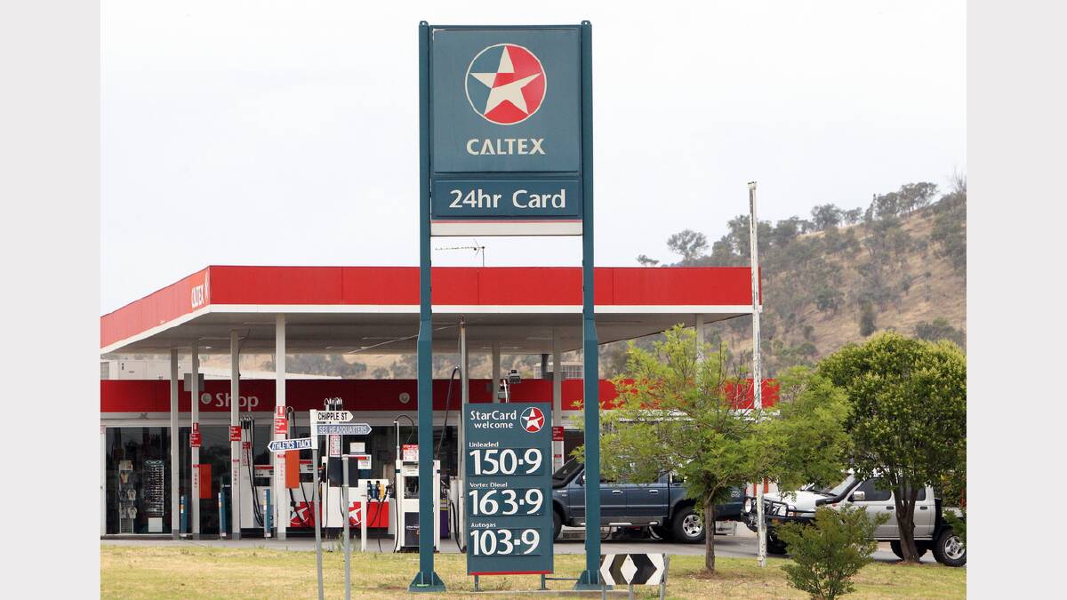 Prices at the Caltex on Thomas Mitchell Drive. 