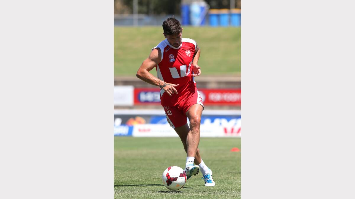  Melboune Heart during a light training run at Lavington Sports Oval prior to thier game against Perth Glory tomorrow.