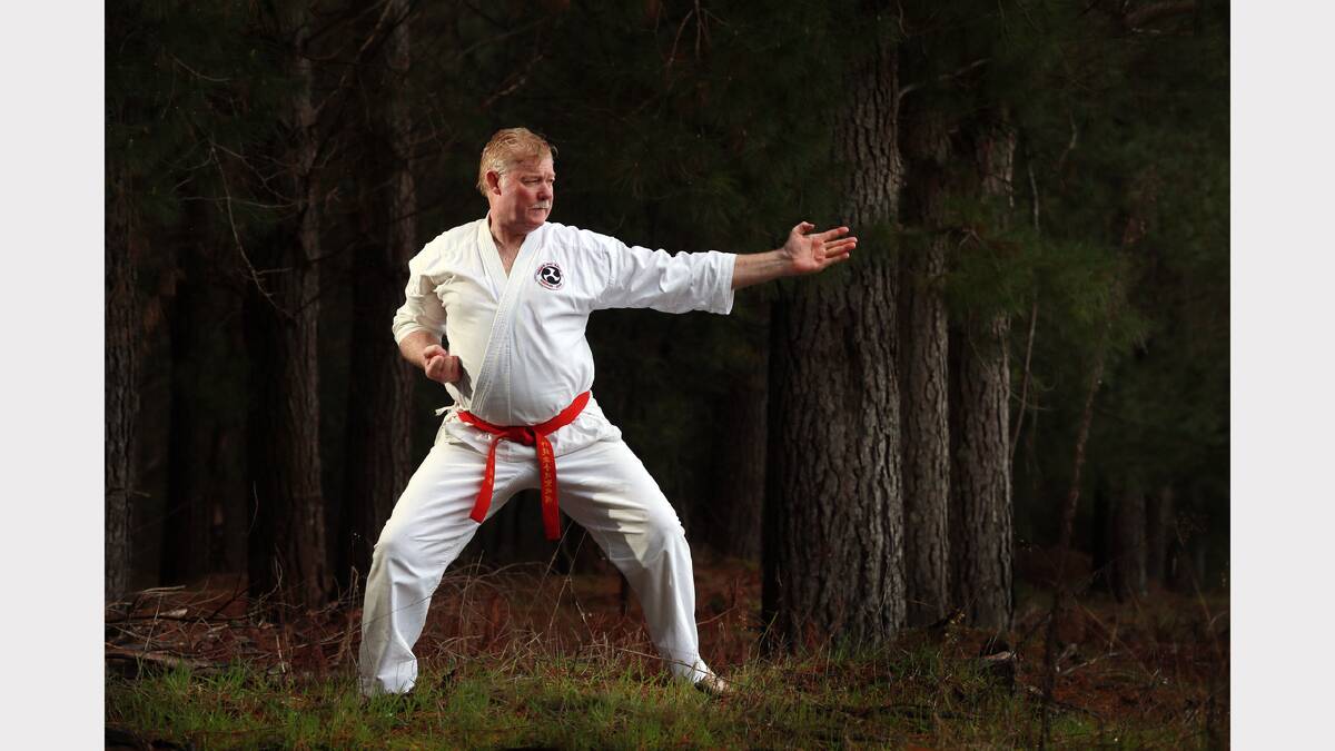 Garry O’Connor is the highest ranked proponent of Karate Budo in the world. Photographed on a cold wet winter’s morning in a plantation near Garry’s house, Russell says the subject and its environment were inexorably tied together. “In Japan, pine trees represent strength and vitality, and are often used as symbols of masculinity and power.”