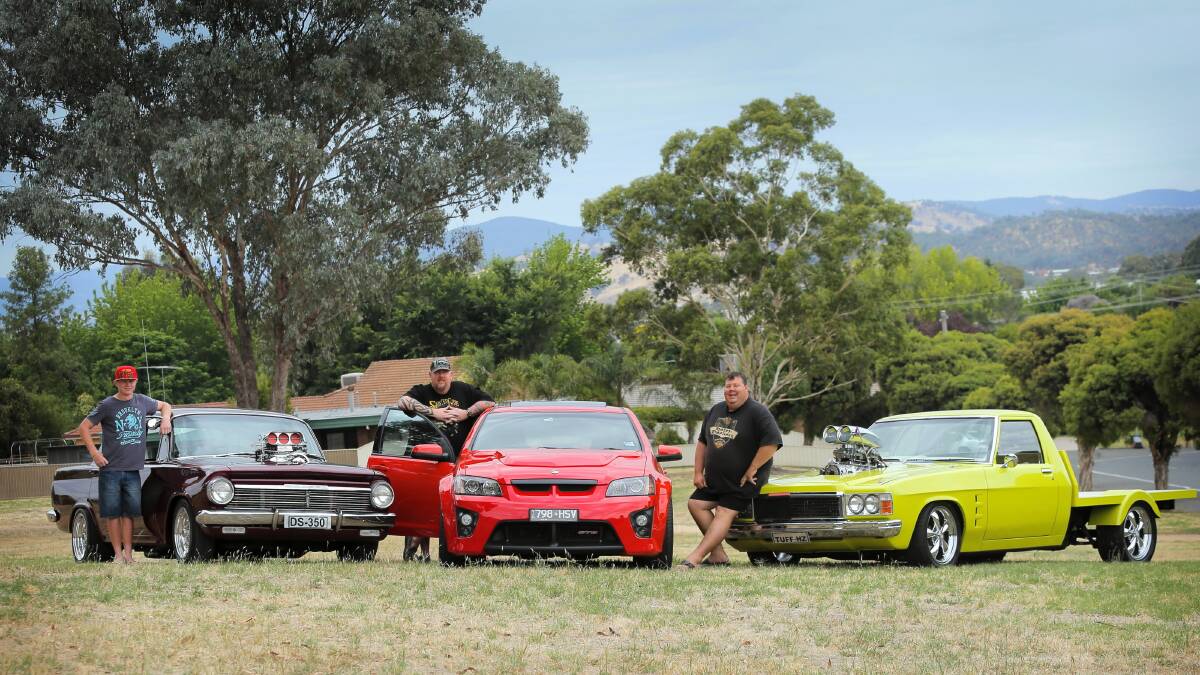 Dillon Scammell, 17, is off to the Summernats in his 1964 EH Holden along with his uncles Shane and Damian Scammell who have their own their special “toys”. Picture: TARA GOONAN