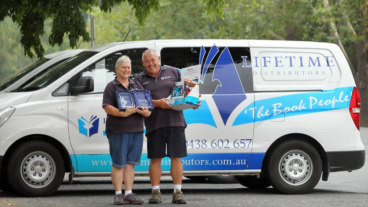 Greg and Sally Chang with their awards and products. Picture: MATTHEW SMITHWICK