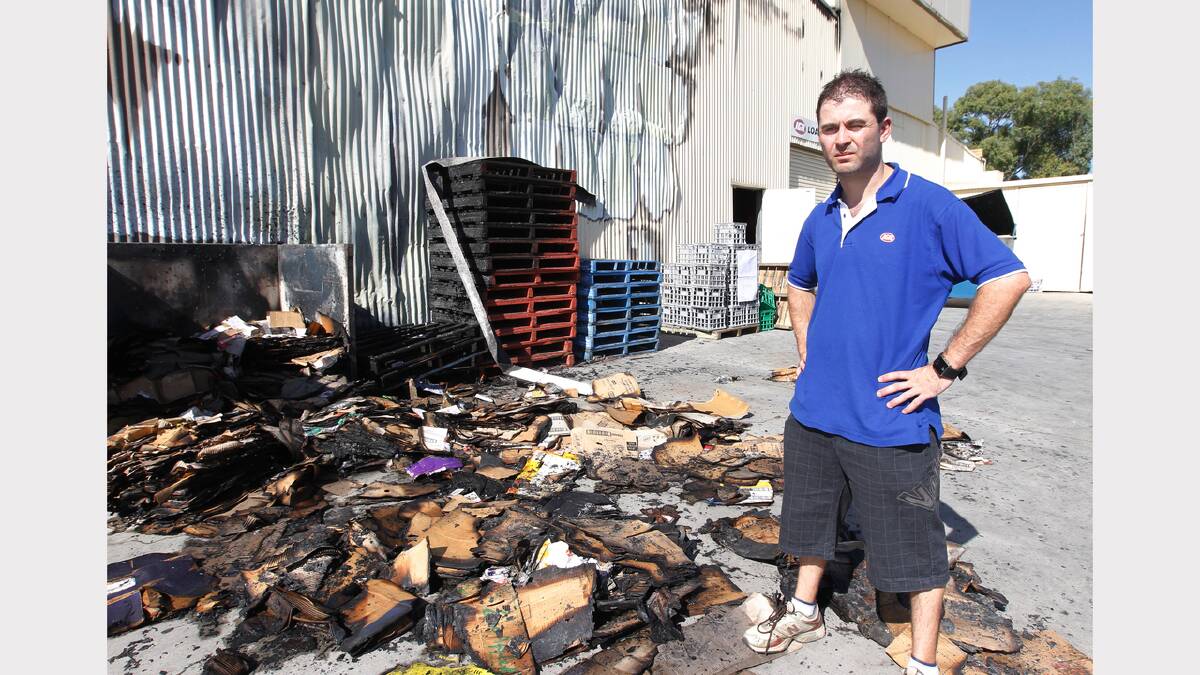 Damage to the East Albury IGA after a fire was lit in bins at the back of the building. 