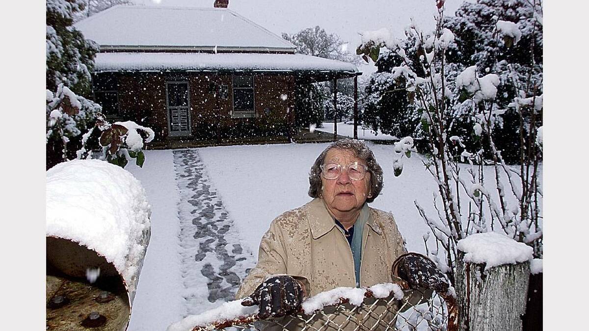 May 2000 - Betty Jacka, 82 of Wooragee said it was the first snow since 1981