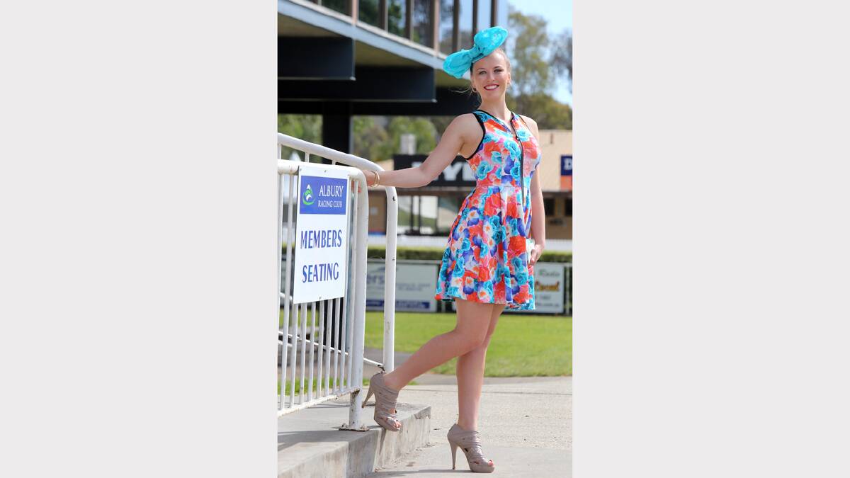 Kiewa's Melanie Andrew, 20, modelling clothes from Myer and head pieces by The Fabric Florist.  